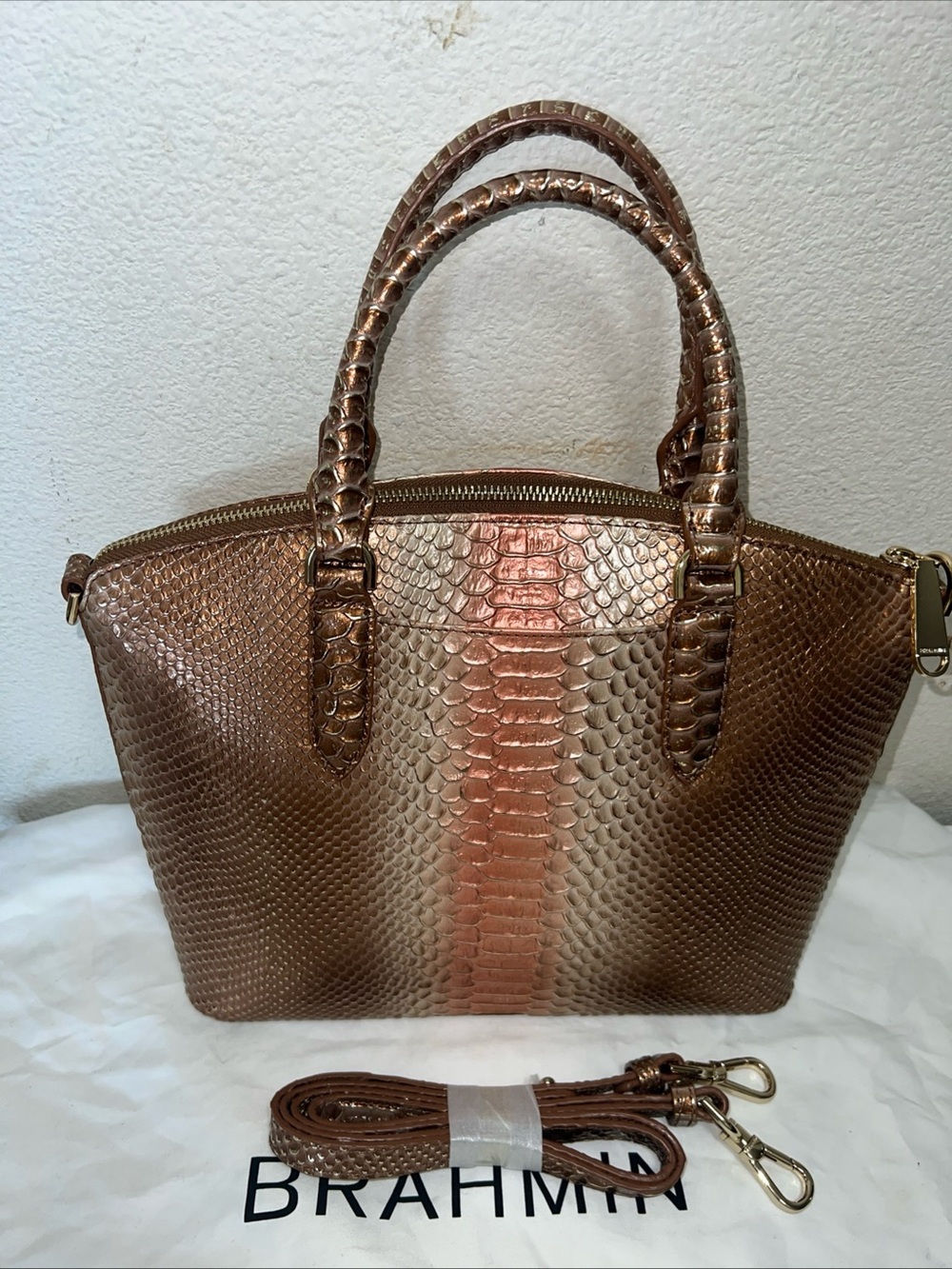Brahmin Duxbury Cocoa Bay Crossbody Bag With Dust Bag - Picture 2 of 8